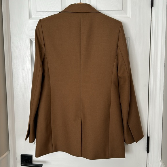 Banana Republic Lido Sculpted Wool Blazer in Cinnamon Spice Brown, size 10. - Picture 5 of 9